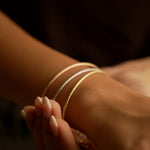 Load image into Gallery viewer, 3 Stackable Tri-color 18K Gold Bangles