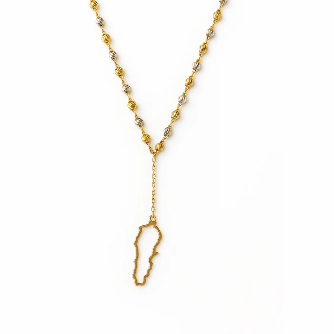 Lebanon Map Necklace 18K Gold