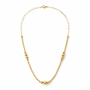 Beaded Chain Necklace 18K Gold
