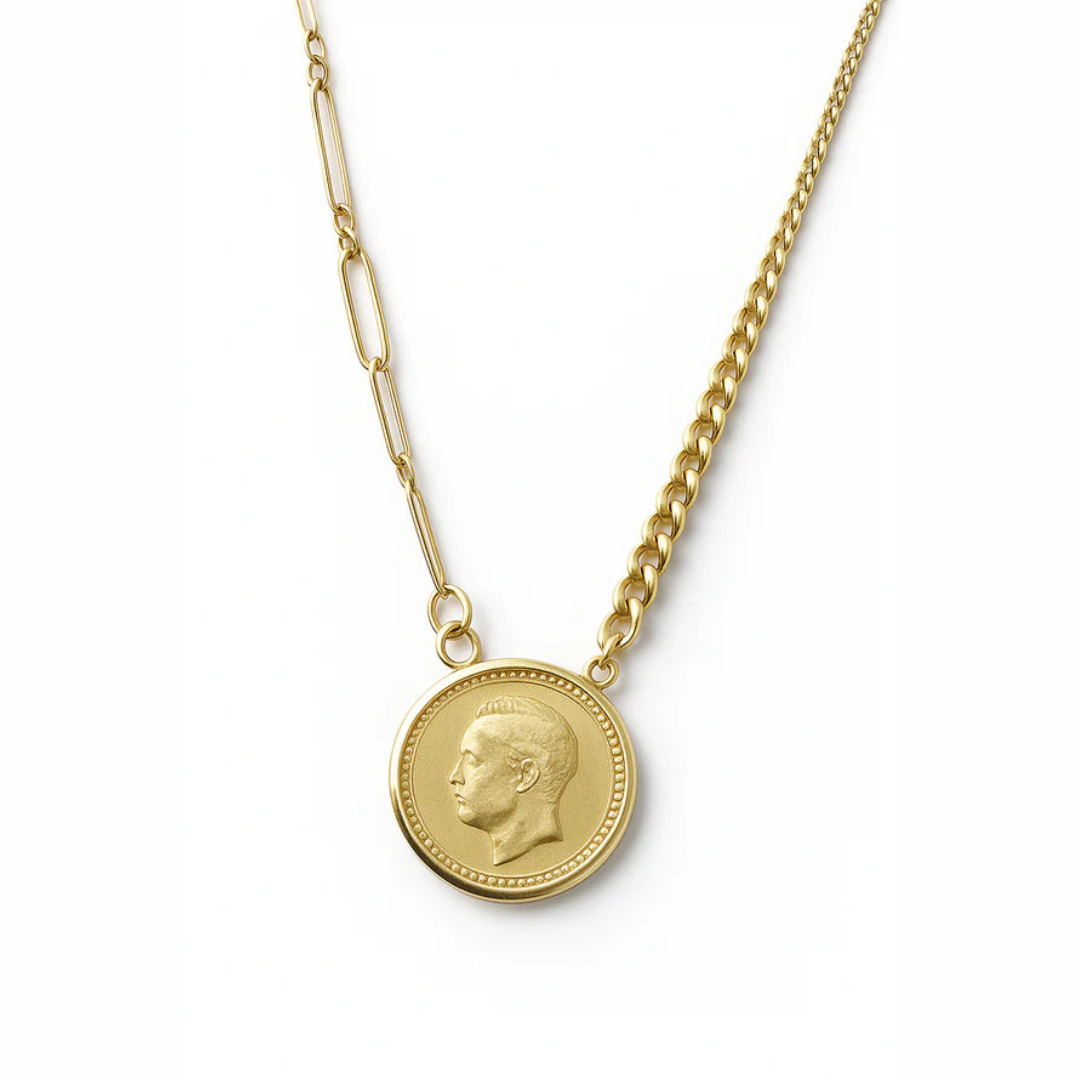 American Coin Pendant Necklace 18K Gold