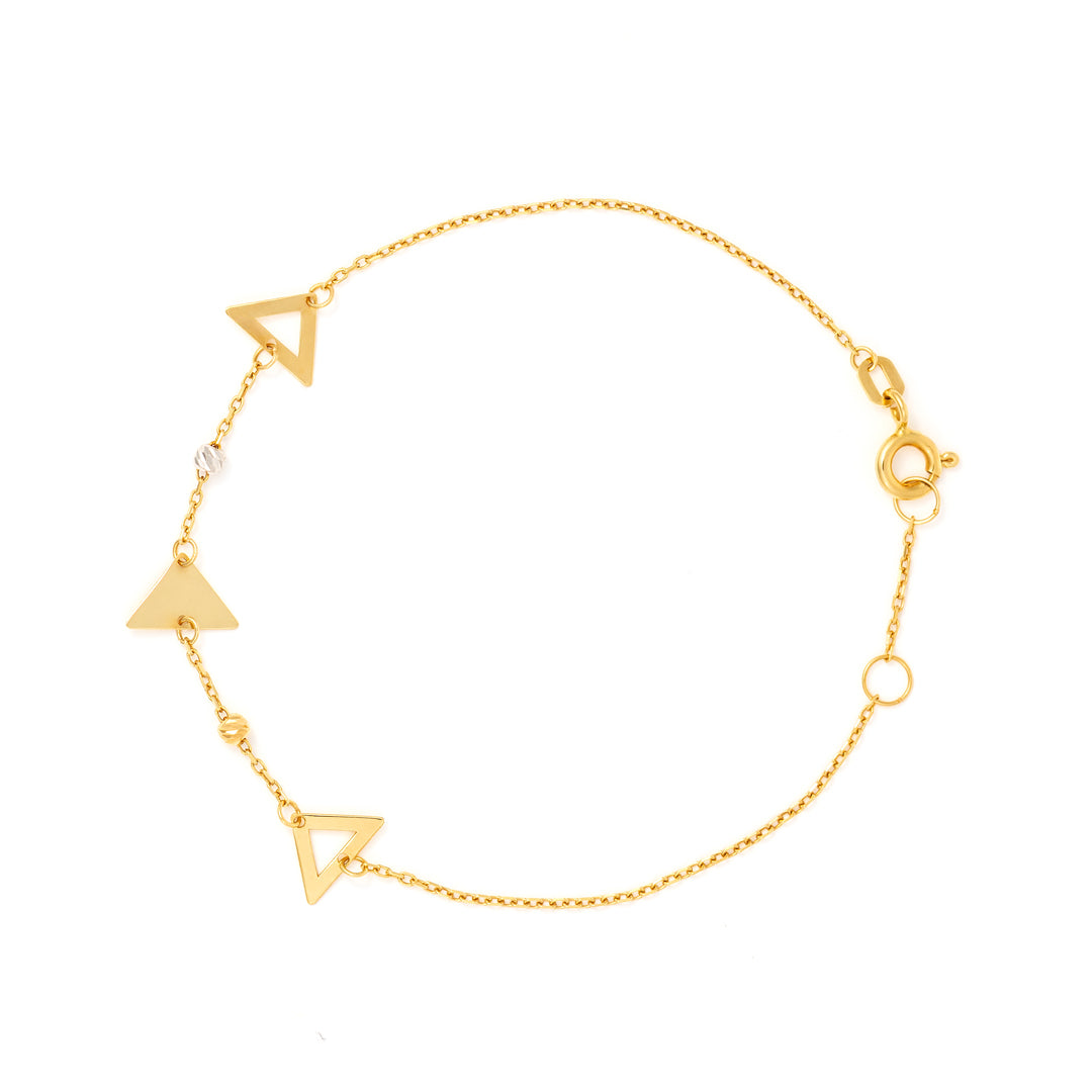 Thin Bracelet with Geometric Shapes 18K Gold