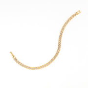 Rolex Style Link Bracelet Yellow & White 18K Gold