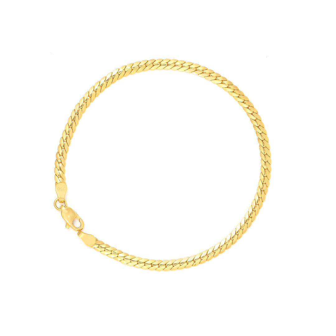 18K Pure Gold Flat Bracelet