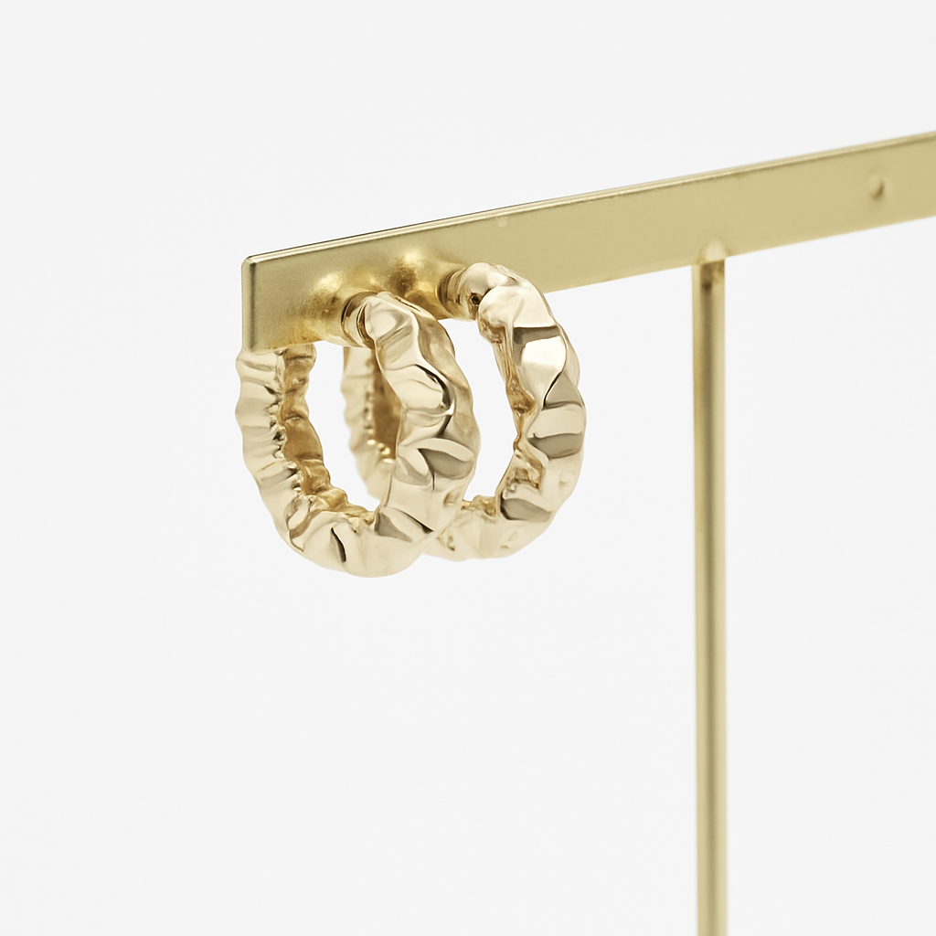 Italian Chuncky Earrings 18K Gold