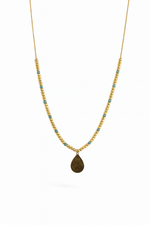 Load image into Gallery viewer,  Turquoise Gold Necklace 18K Gold
