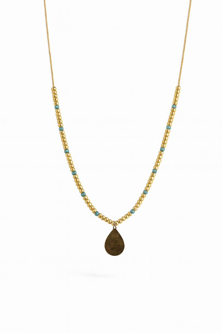  Turquoise Gold Necklace 18K Gold