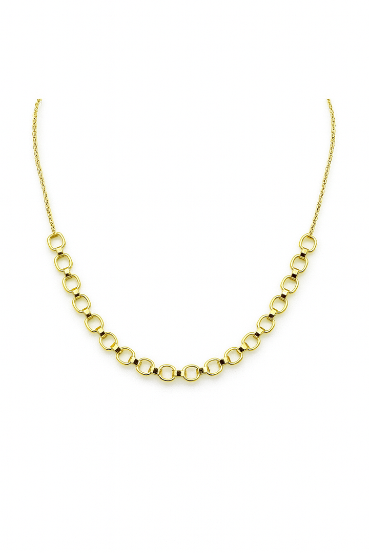 Rounded Link Necklace 18K Gold