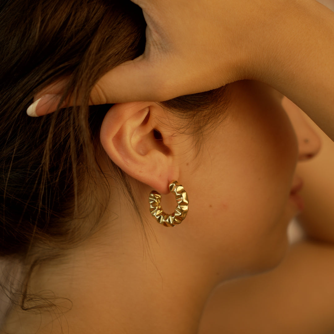 Italian Chuncky Earrings 18K Gold