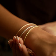 3 Stackable Tri-color 18K Gold Bangles