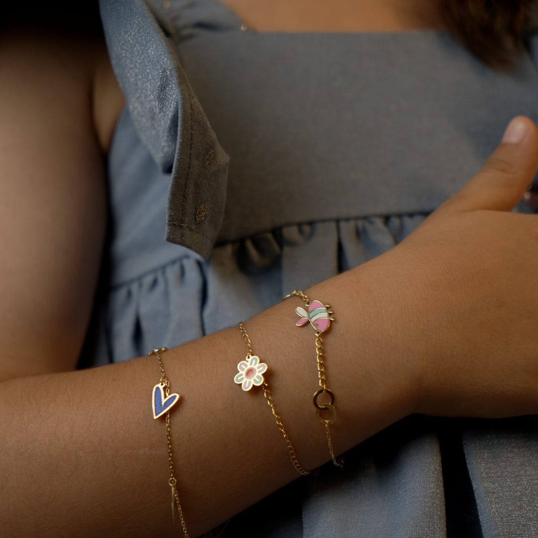 Love Charms Girls Bracelet 18K Gold