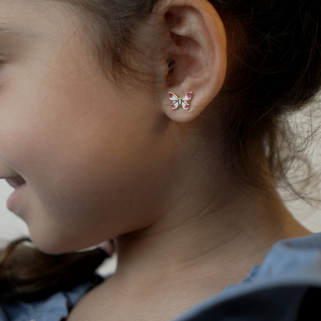Butterfly Girls Earrings 18K Gold