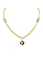 Load image into Gallery viewer, Mediterranean Enamel Necklace 18K Gold
