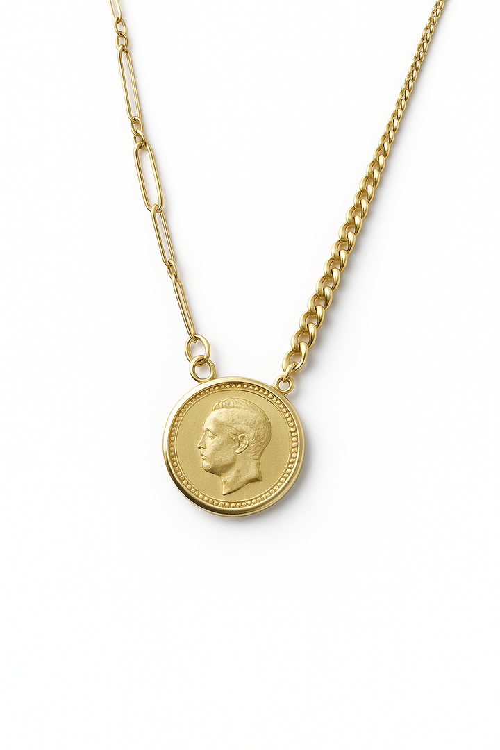 American Coin Pendant Necklace 18K Gold