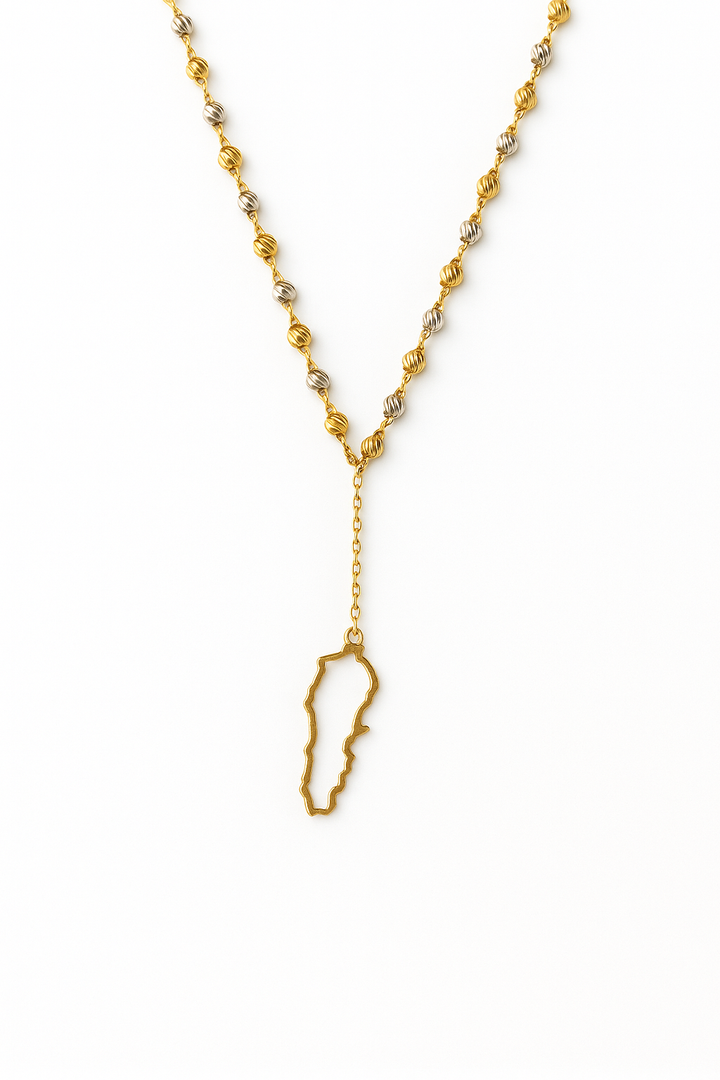 Lebanon Map Necklace 18K Gold