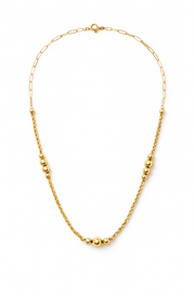 Beaded Chain Necklace 18K Gold