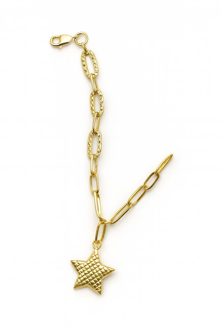 Star Paperclip Necklace 18K Gold