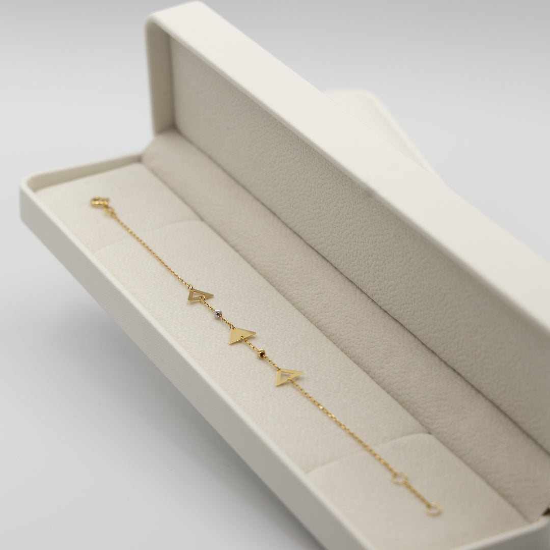 Thin Bracelet with Geometric Shapes 18K Gold