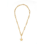 Load image into Gallery viewer, Star Paperclip Necklace 18K Gold