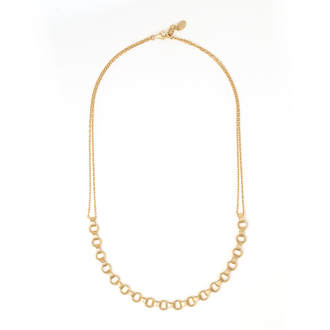 Rounded Link Necklace 18K Gold