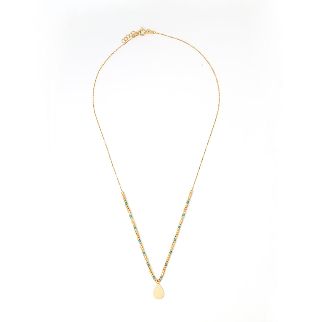  Turquoise Gold Necklace 18K Gold