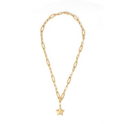 Star Paperclip Necklace 18K Gold