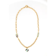 Mediterranean Enamel Necklace 18K Gold