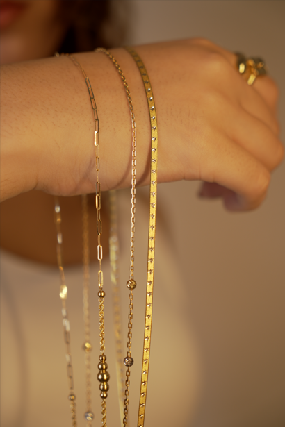 Flat Stars Necklace 18K Gold