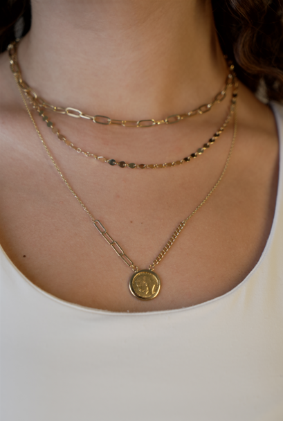 American Coin Pendant Necklace 18K Gold