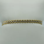 Load image into Gallery viewer, Rolex Style Link Bracelet Yellow &amp; White 18K Gold
