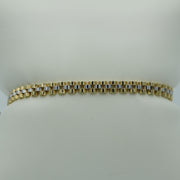 Rolex Style Link Bracelet Yellow & White 18K Gold