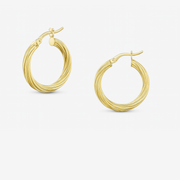 Twisted Hoop Earrings 18K Gold