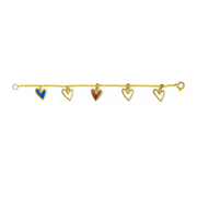 Love Charms Girls Bracelet 18K Gold