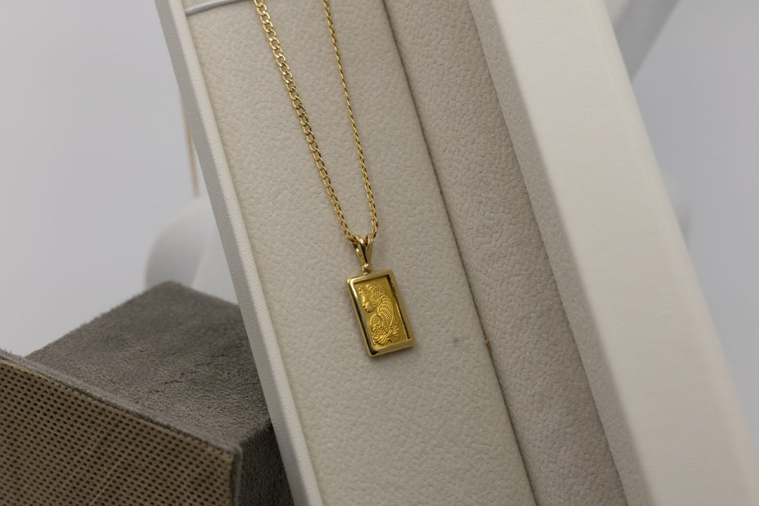 GOLD BAR Pendant with Necklace