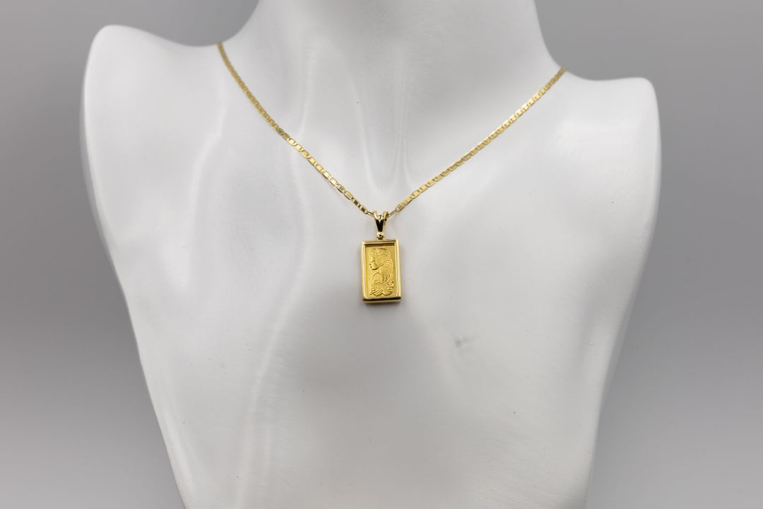 GOLD BAR Pendant with Necklace